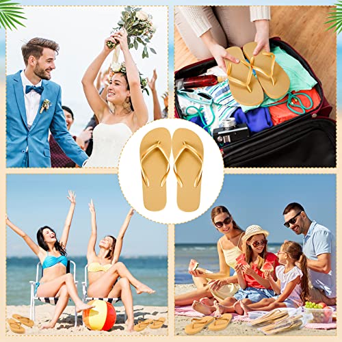 Image of Unittype Flip Flops Bulk for Wedding Guest Slippers Wedding Flip Flops with Cards Bags for Pool Beach Party