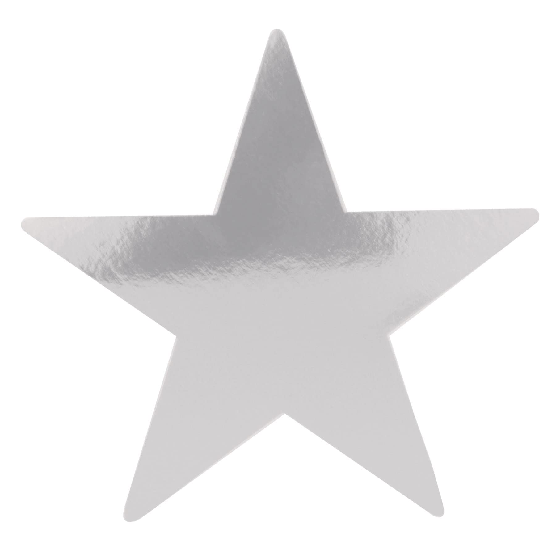 Beistle 24-Pack Foil Silver Star Cutouts, Awards Night Party Decorations for Festive Celebrations & Events, Star Theme Decor for Wall & Table, 15”