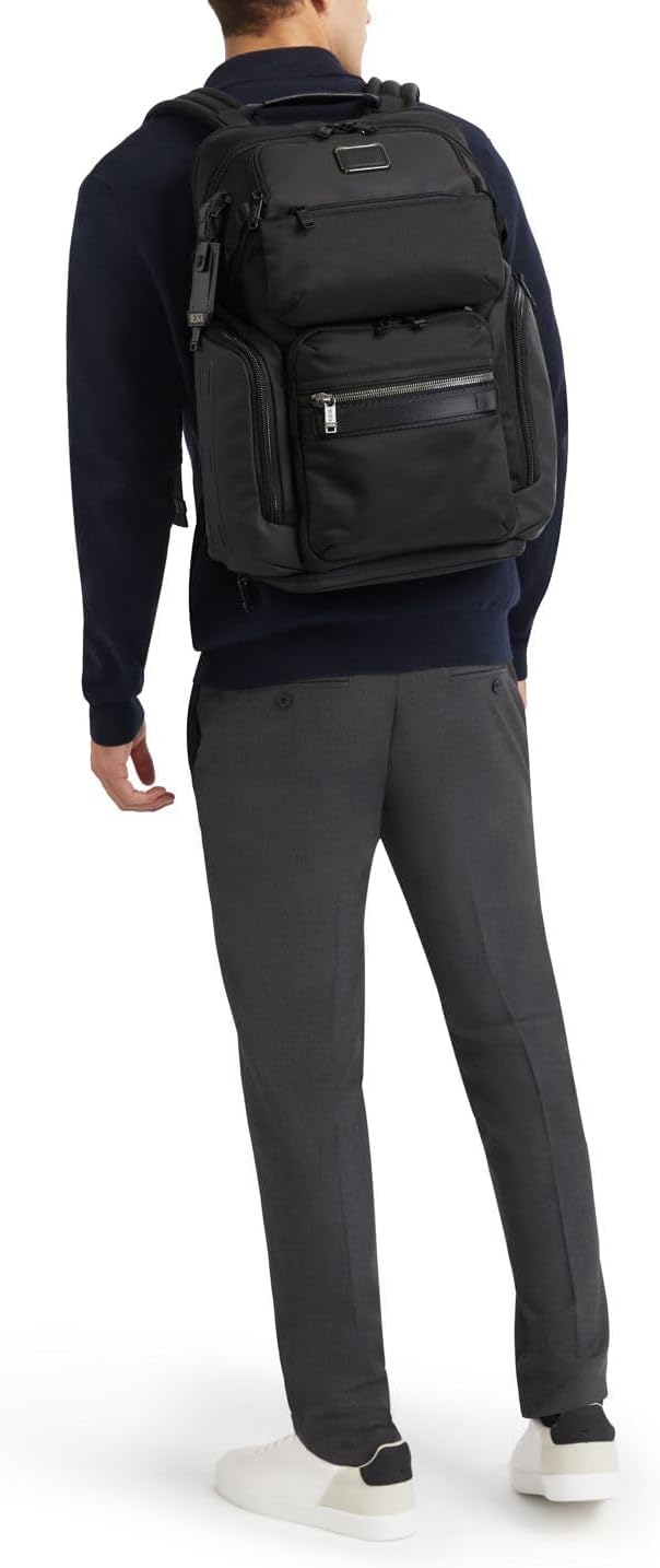 TUMI - Alpha Bravo Nomadic Backpack - Men's Durable Carry On Bag - 18.8" X 15.0" X 9.0" - Fits up to 15" Laptop - Black