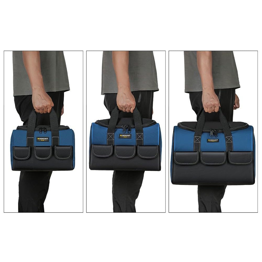 Bolsa de herramientas de nailon 1680D, organizador resistente con múltiples bolsillos para entusiastas del bricolaje, artesanos, electricistas, fontaneros