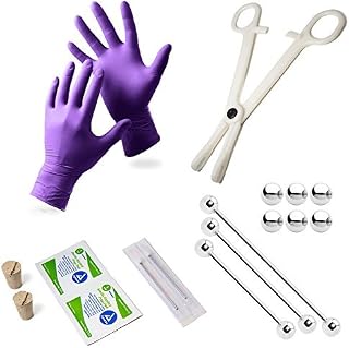18PCS Industrial Piercing Kit,Industrial Bar Piercing 14G Industrial Earring Surgical Steel Industrial Barbell Cartilage Piercing Scaffolding Jewelry Piercing Needles Kit
