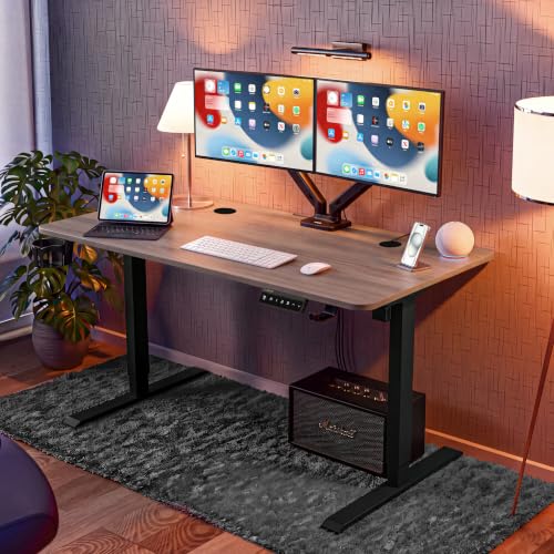 Image of Dr Luxur Stallion Electric Standing Desk | XL Large Height Adjustable Desk | 110KG Load | 3 Memory Presets | Zero Wobble | Child Lock | Low Noise Motor | 5 Year Warranty (Mist Oak, 1400 * 600 mm)