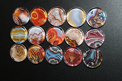 Geocache Swag Glass Refrigerator Magnets - Polished Agate Stones (Tumbled Rocks) #TOP4