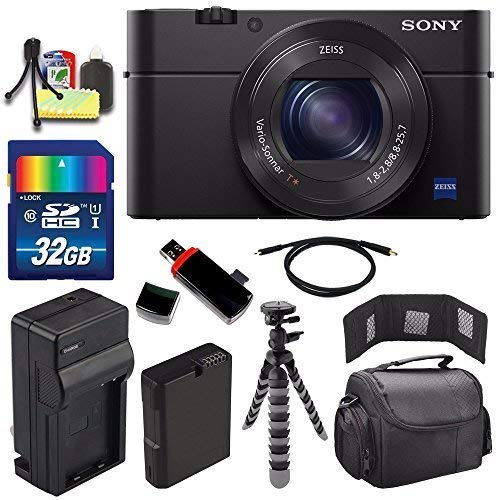 Sony Cyber-shot DSC-RX100M4 IV Digital Camera + Extra battery + Charger + 32GB Bundle 2 - International Version (No Warranty)
