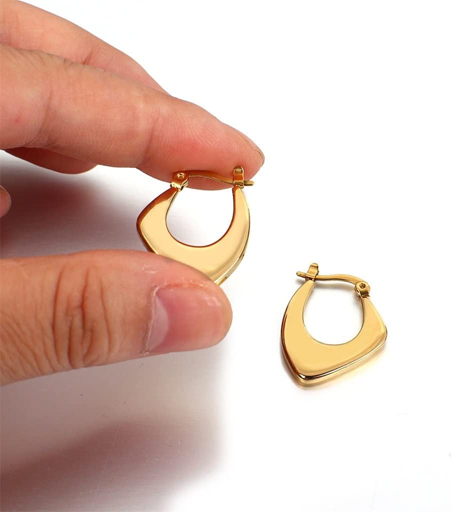 Vintage Smooth Metal Cute Hoop Earrings for Women Girls Minimalist Small Earrings Party Jewelry