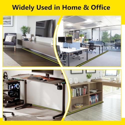 Image of Eapele Floor Cord Cover 6.5ft Cord Covers for Wires on Floor, Linkable Heavy Duty Extension Cord Cover, Rubber Floor Cable Cover, Prevent Trip Hazard for Sidewalk Home Office Outdoor or Indoor