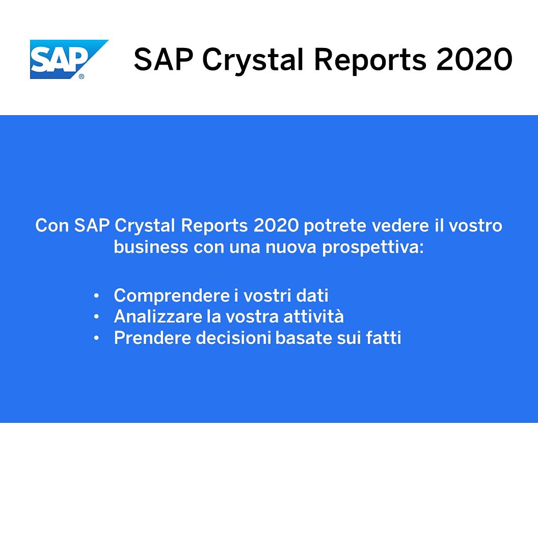 SAP Crystal Reports 2020 Reporting software | Standard | PC | Codice d'attivazione per PC via email