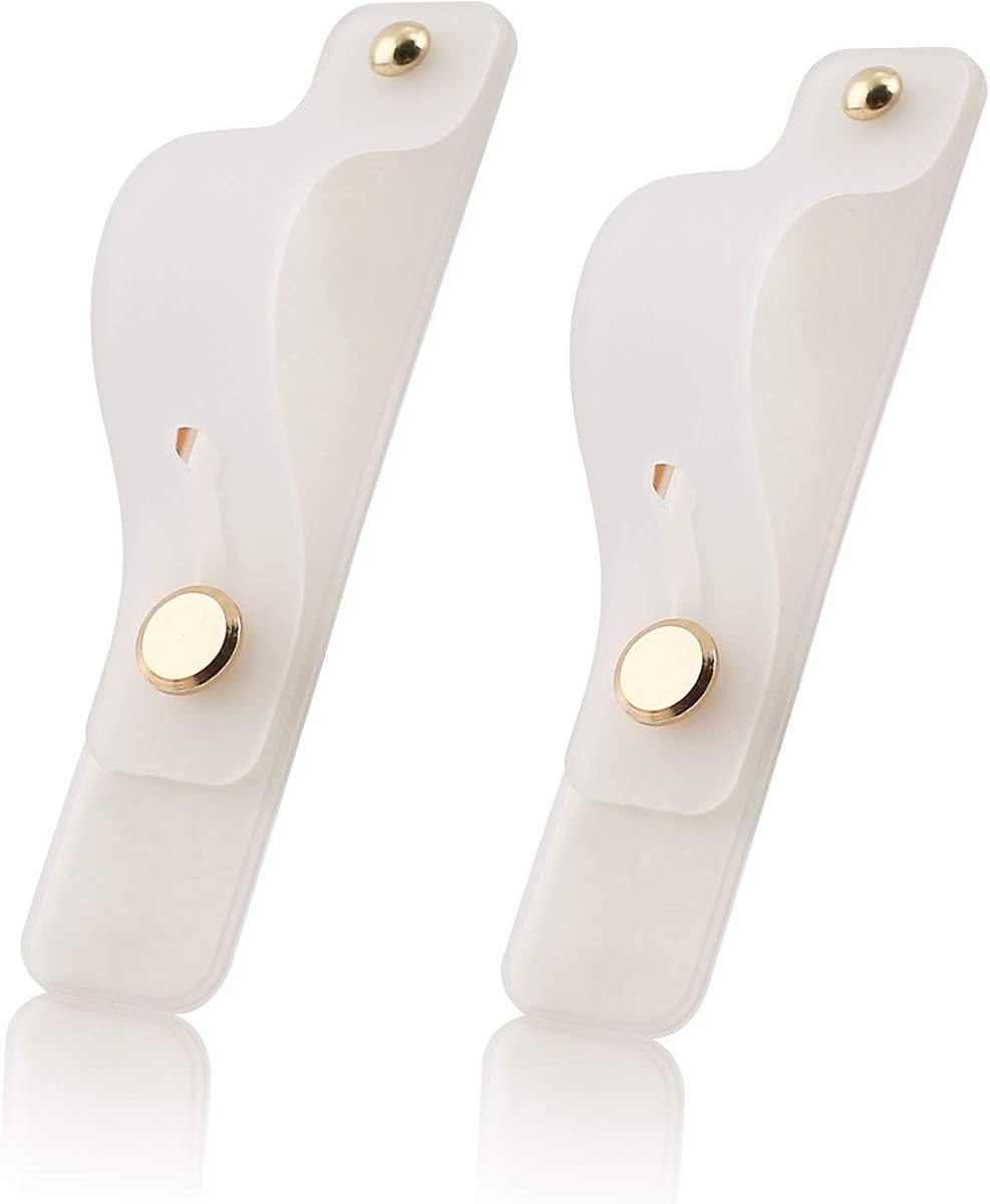 Removable and Reusable Cell Phone Grip Strap, Yetaida Telescopic Finger Kickstand Bracket Universal Silicone Phone Holder Stand and Portable Finger Loop for Most Smartphones Case (White)