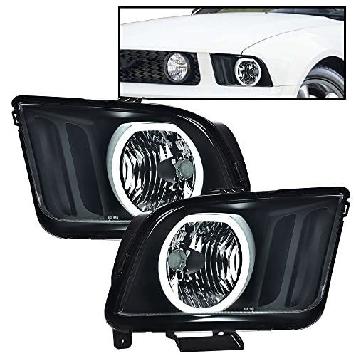 G-Plus Led Drl Headlights, Compatible With 2005 2006 2007 2008 2009 Ford Mustang Bumper Headlamp, Smoky Lens  Black Housing Amber Reflector #TOP10