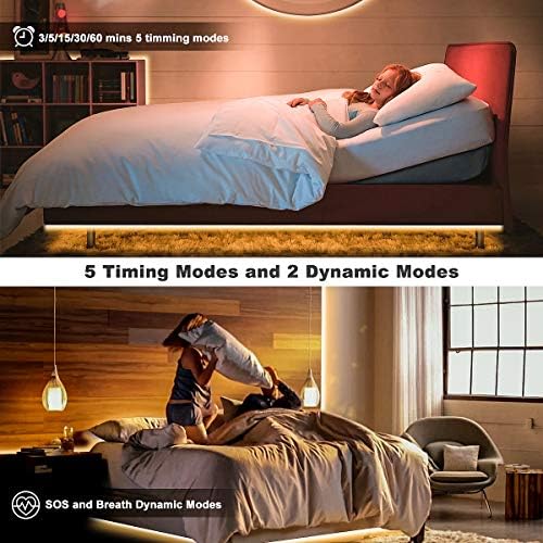 LED Strip Lights Warm White, 5m Dimmable LED Light Strip with RF Remote, 300 Bright 3000K 2835 LEDs, Plug-in Adhesive Rope Lights with Timing Mode for Living Room Bedroom Kitchen Cabinet Mirror
