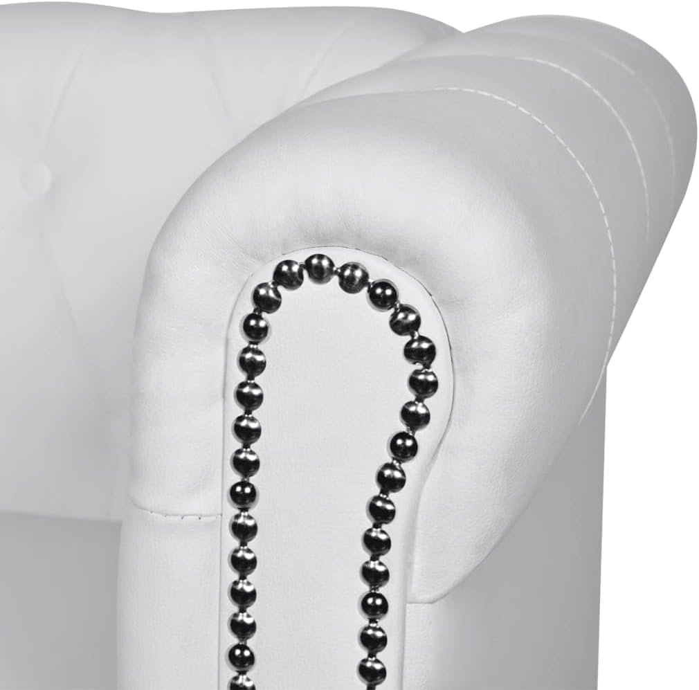 Sofa White Artificial Leather Living Room Furniture