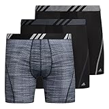 adidas mens Sport Performance Mesh Underwear (3-pack) boxer briefs, Illum Black/Onix Grey/Clear Grey