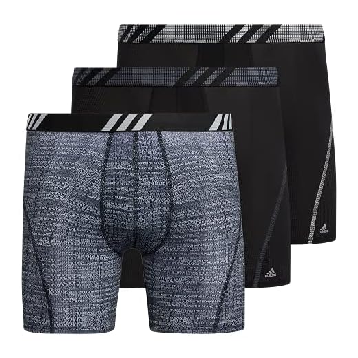 adidas mens Sport Performance Mesh Underwear (3-pack) boxer briefs, Illum Black/Onix Grey/Clear Grey, Medium US