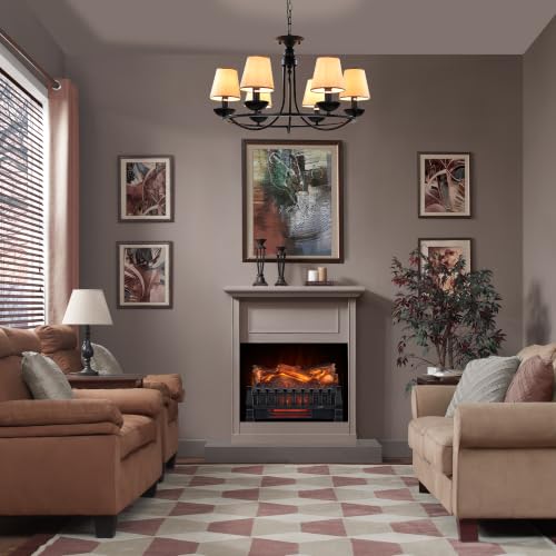 Image of duraflame Electric Log Set 1,000 Sq Ft Heater, Faux Logs Insert with Infrared Flames for Existing Fireplaces, Remote Control Included