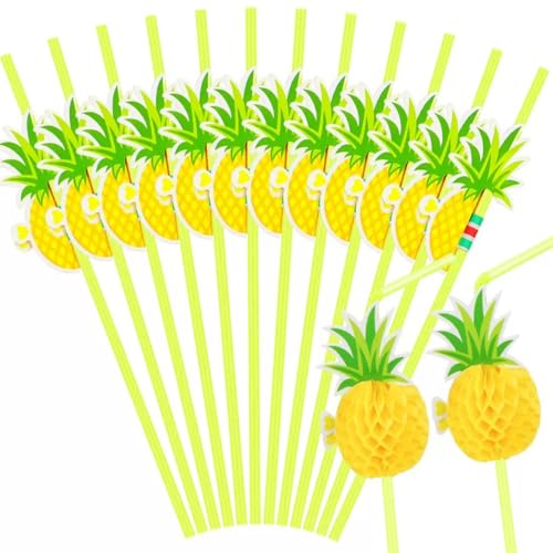 50 pitillos decorativos de piña tropical miniatura 1