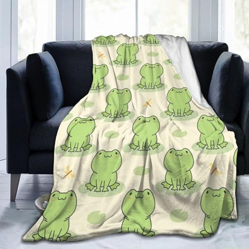 Couverture de flanelle grenouille 130x150cm douce pour canapé