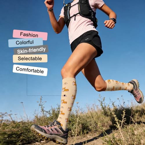 Image of 4 Pairs Compression Socks for Women Circulation-Best Support for Nurses,Running,Athletic,Travel