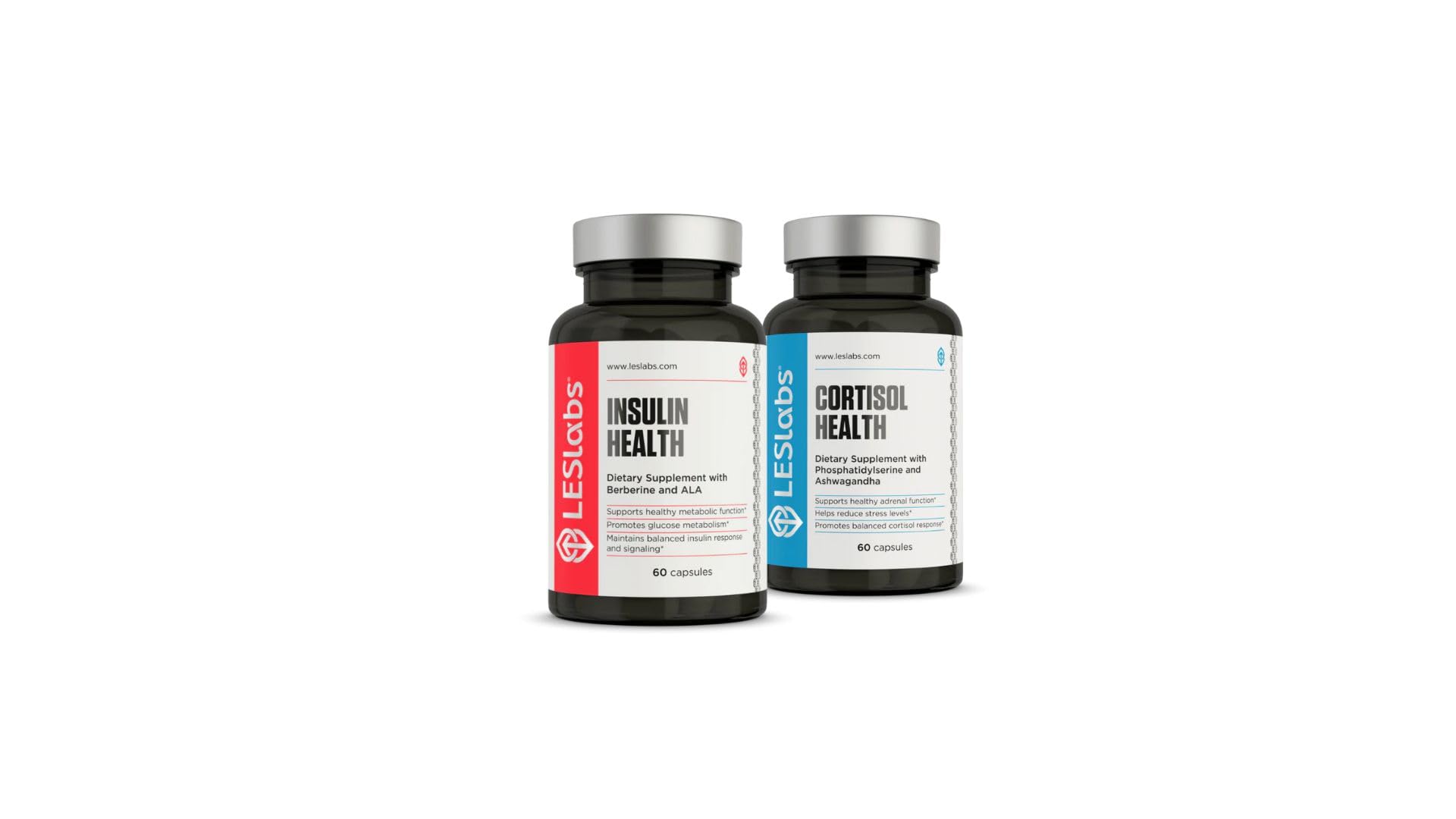 LES LabsMetabolic and Stress Balance Bundle – Cortisol and Insulin Health Supplement Pack – 2 Bottle Set