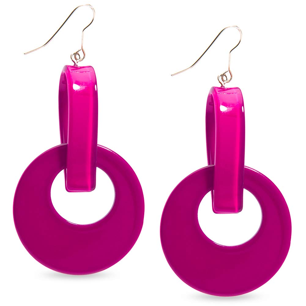 ZENZIIAcrylic Resin Colorful Mod Door Knocker Drop and Dangle Earrings for Women