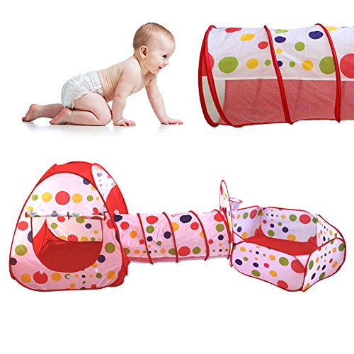 Vktech 12pcs Cubby-Tube-Teepee 3pc Pop-up Play Tent Children Tunnel Kids Adventure Station