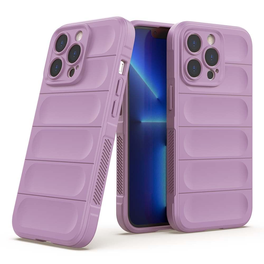 amazon basics Mobile Cover for Apple iPhone 13 Pro | Full Camera Protection | Liquid Silicon Case | Flexible Bumper Case for Apple iPhone 13 Pro (Purple)