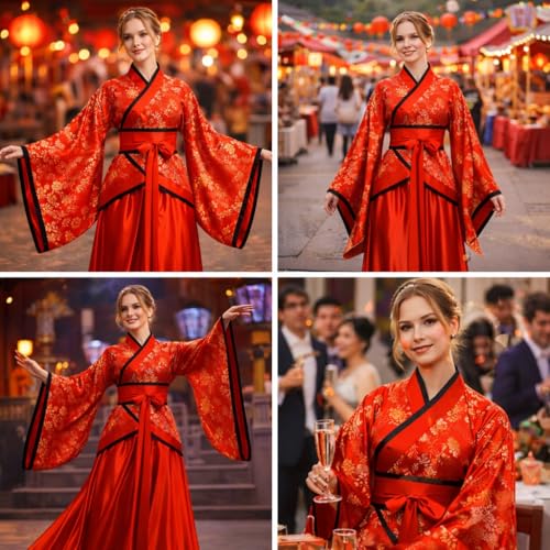 Disfraz tradicional chino Hanfu para mujer miniatura 5