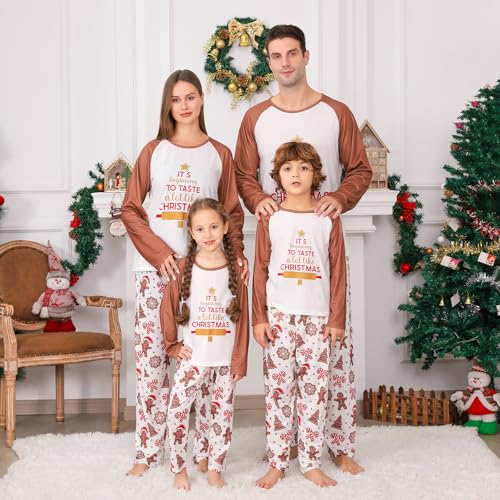 PYAEAS Matching Family Pajamas Sets Christmas PJ's Jammies Holiday Sleepwear Loungewear for Adult Women Men Xmas Outfits2