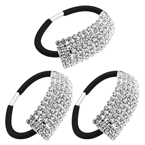 OTOTEC 3 elastici per capelli con strass, elastici per capelli, elastici per coda di cavallo, corde con strass, accessori per capelli per donne e ragazze