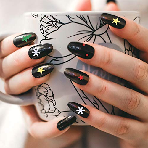 TOYANDONA 2 sacos de plástico de Natal com lantejoulas e glitter para unhas (cores sortidas)