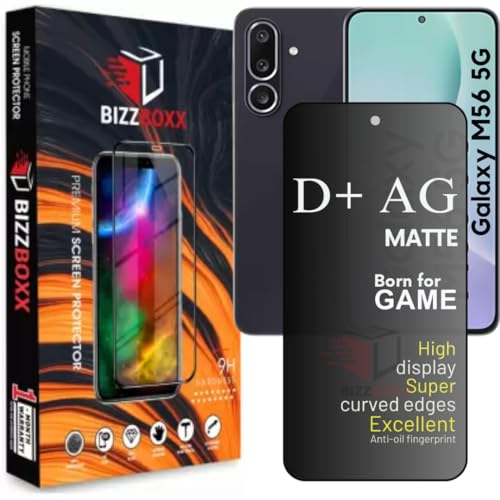 Image of Compatible With Samsung M56 5G D+ AG Matte Tempered Glass Screen Guard Protector Anti Fingerprint Gaming Special With Camera Cut (For Samsung M56-6.74 Inch)- Pack of 1