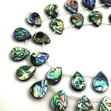 13x18mm Natural Flat Teardrop Abalone Shell Beads for Jewelry Making (22pcs/strand)