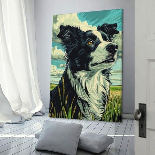 Impression sur toile Border Collie affiche décoration murale 50x75 - 3