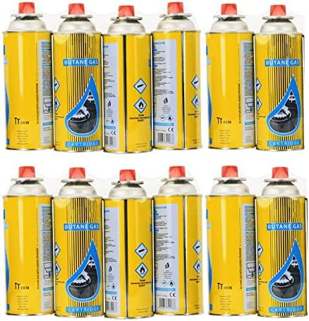 Portable Camping Gas Cooker Single Burner Stove Enamel Pan Holder Butane BBQ Carry Bag Automatic Ignition System Caravan Outdoor + 12 Gas Refills