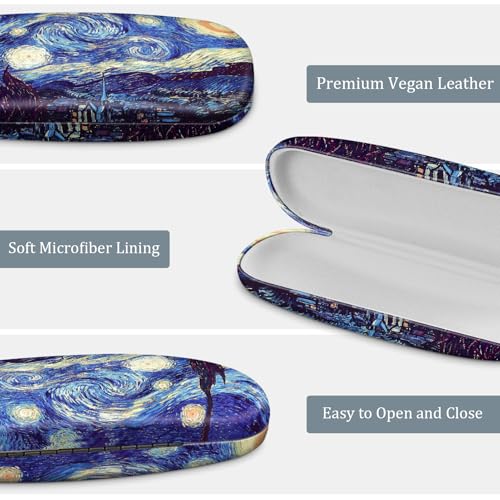 Image of FINTIE Hard Shell Eyeglasses Case, Portable Protective Glasses Cover Eyeglass Holder Box with Cleaning Cloth for Men Women