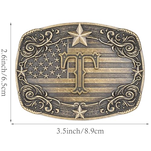 Image of Western Belt Buckle for Men Women Initial Letter A to Z Cowboy Belt Buckle Texas Buckle hebillas vaqueras para hombre