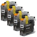 ブラザー用 LC111(BK/ブラック)×4 4本セット 互換インクカートリッジ QR/WEB説明あり 残量表示機能付 新ICチップ対応※大手チップ採用 【Green Shower製】は国内梱包検品を実施【安心一年パック】