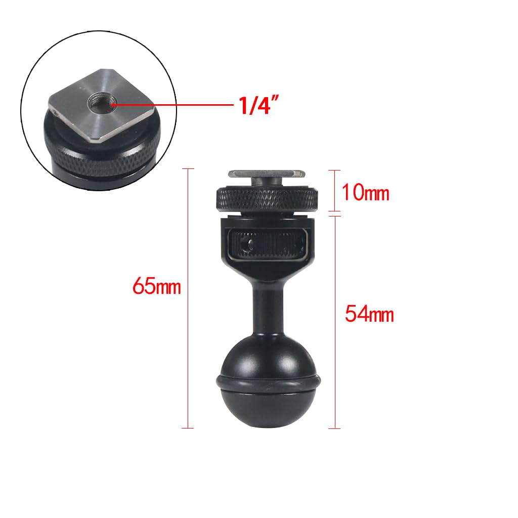 CS PRIORITY Kugelkopf Adapter - 1 Zoll Ball Head Für Unterwasser-Actionkameras