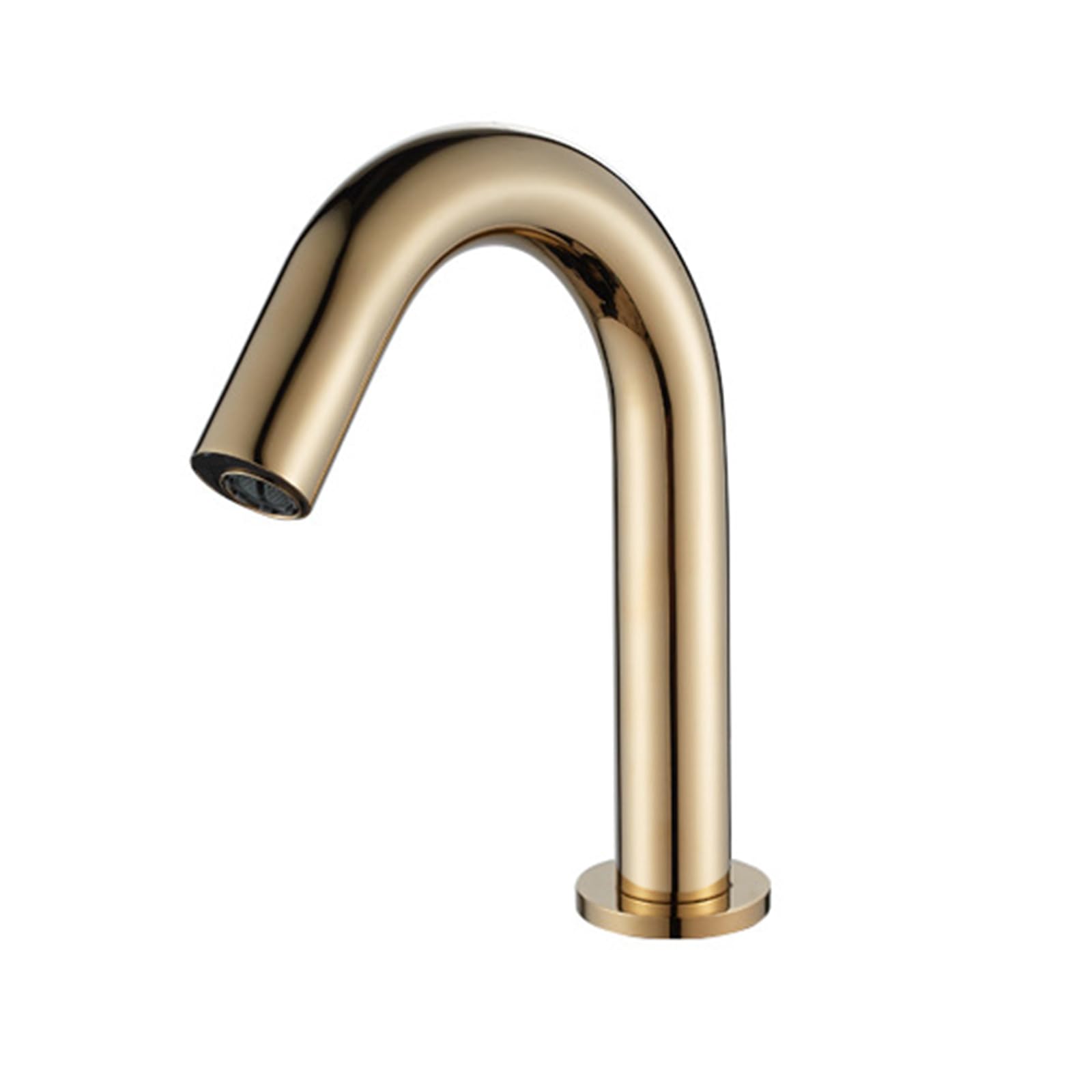 ZYCHSJXA Touchless Basin Tap Bathroom Taps Mixer Sensor Faucet Battery Gooseneck Spout Brass,Gold,Low