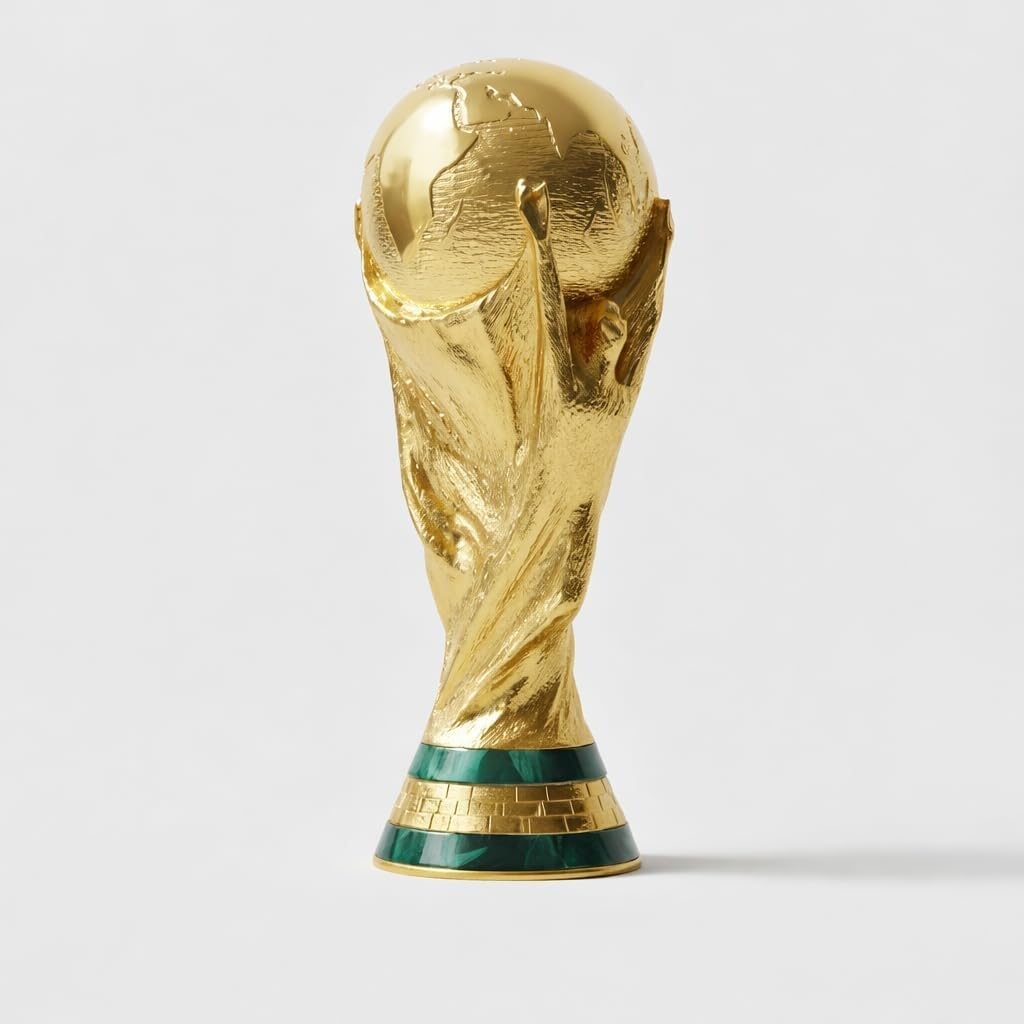 Premium F I F A World Cup Trophy Replica | Gold Finish Football Cup Showpiece | Sports Award Collectible with Green Base | Home Office Desk Decor for Football Fans-image-11