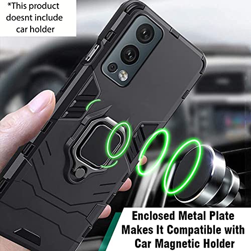 Image of Armor OnePlus Nord2 5G Defender Case | Rotating Ring Holder & Kickstand in-Built | Military Grade Armor | 360 Degree Protection Back Cover for OnePlus Nord2 5G (Black)