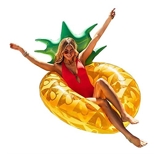 Frmarche Ananas Anneau de Natation Bouée Gonflable Couleur/Swim Ring pour Adultes et Enfants Bouée d'été Eau Jouet (120cm)