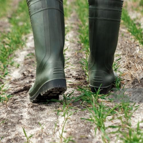 Image of Mens Steel Toe Rain Boots Waterproof Non-Slip Rubber Work Boot Outdoor | PVC Boots, Garden Fishing Outdoor Work Boots, Durable Slip Resistant Knee Boots for Agriculture and Industrial Working