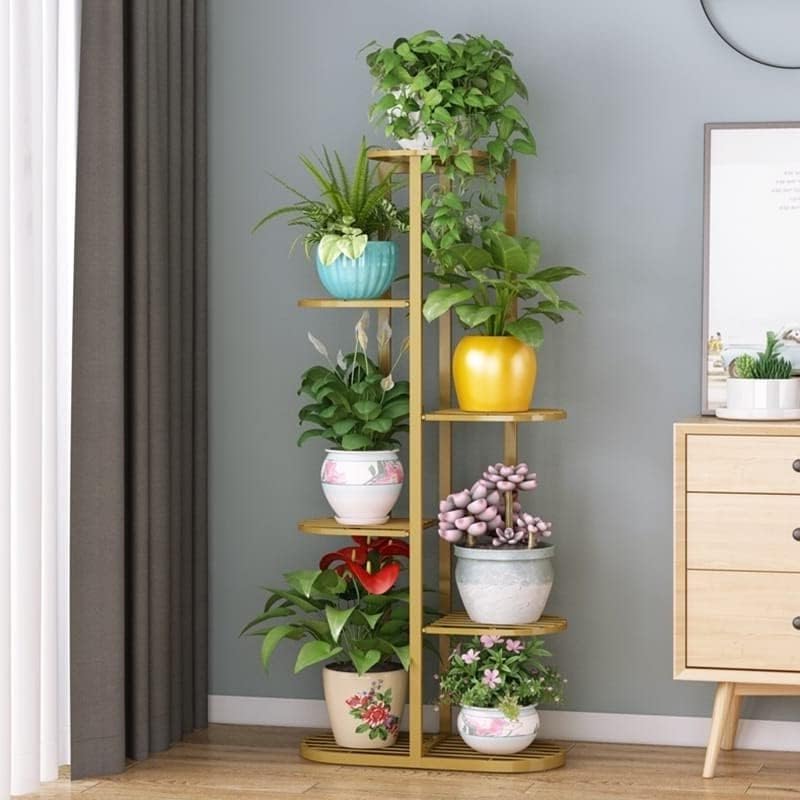EYLEX Plant Stand Metal 6 Tier Multiple Flower Pot Holder Shelf Indoor Outdoor Planter Display Shelving Unit for Patio Garden Corner Balcony Living Room (Gold) (B0D2NMY9TF) Amazon Price History, Amazon Price Tracker