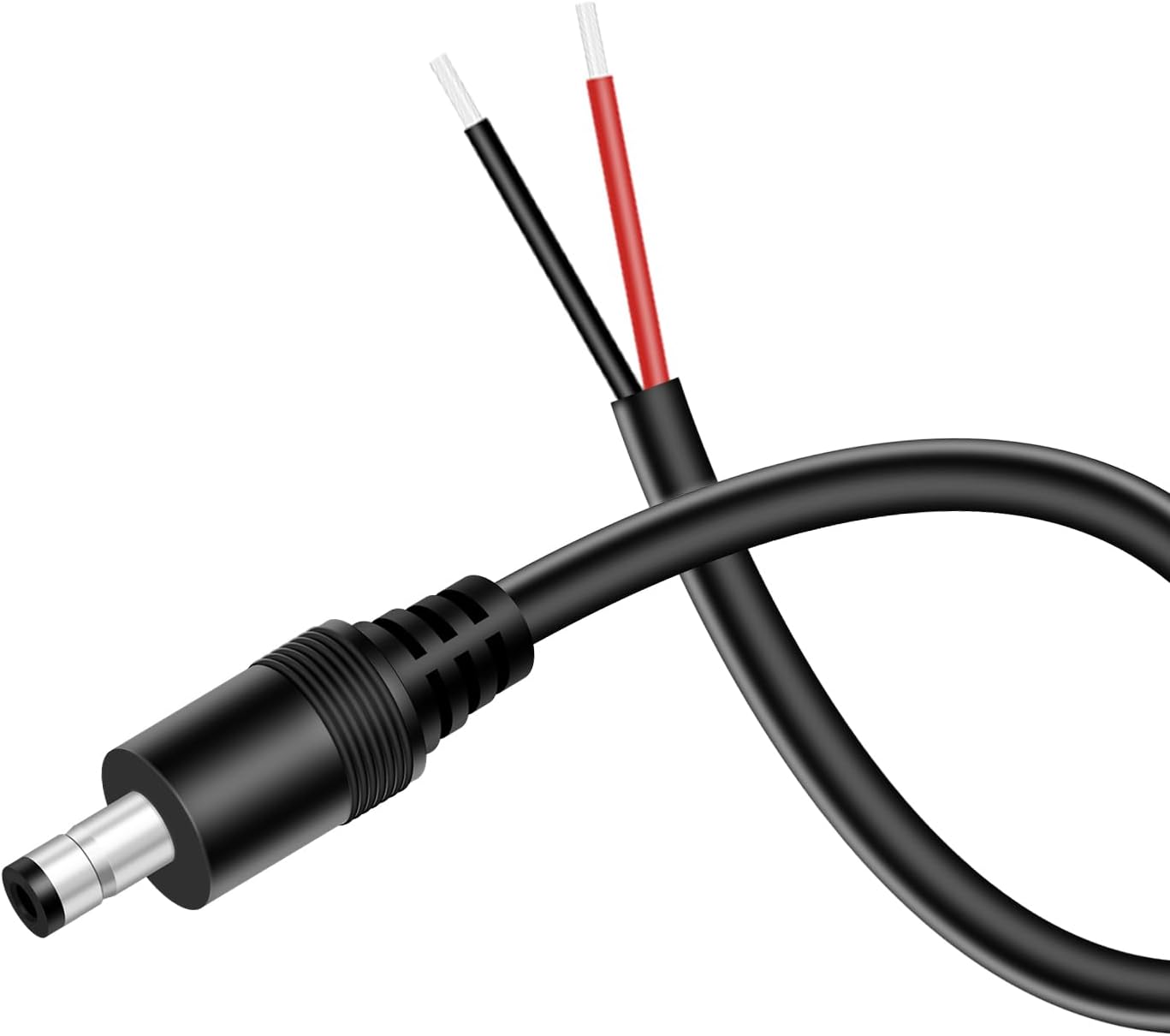 16AWG DC Power Pigtail Cable, 2-Pack 1FT 5.5mm x 2.1mm DC Barrel Male Plug Jack Connector to Bare Wire Power Supply Adapter Repair Cord for CCTV Surveillance Security Camera LED Strip - Image 6