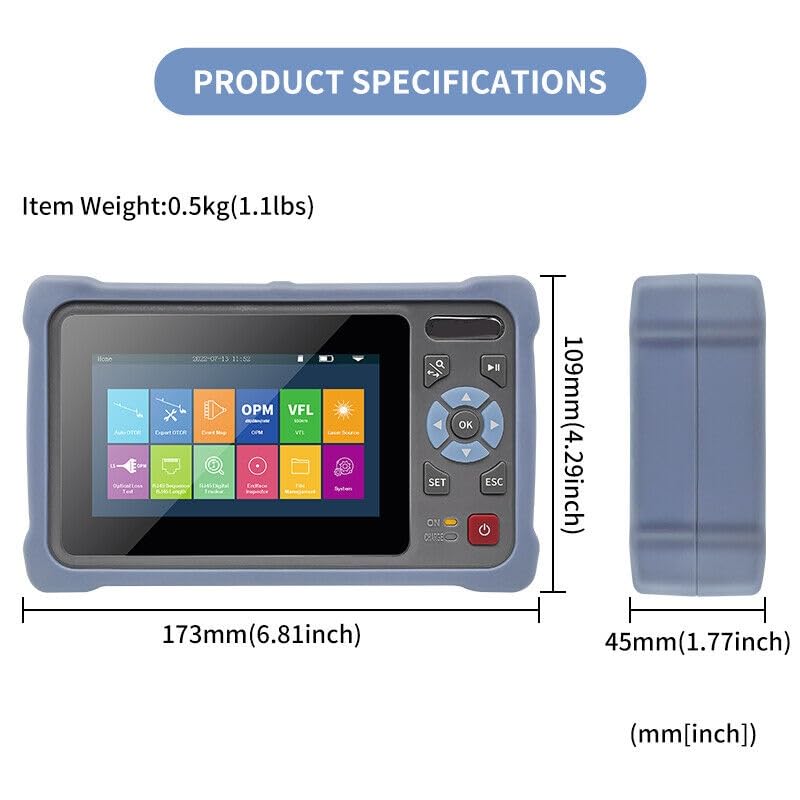 Image of Techtest Otdr Optical Time Domain Reflectometer | Fiber Optic Tester with Event Map Opm, Vfl, Ls | Dual-Wavelength | Rj45 Cable Tracker | High Precision for Installation & Maintenance with Suitcase