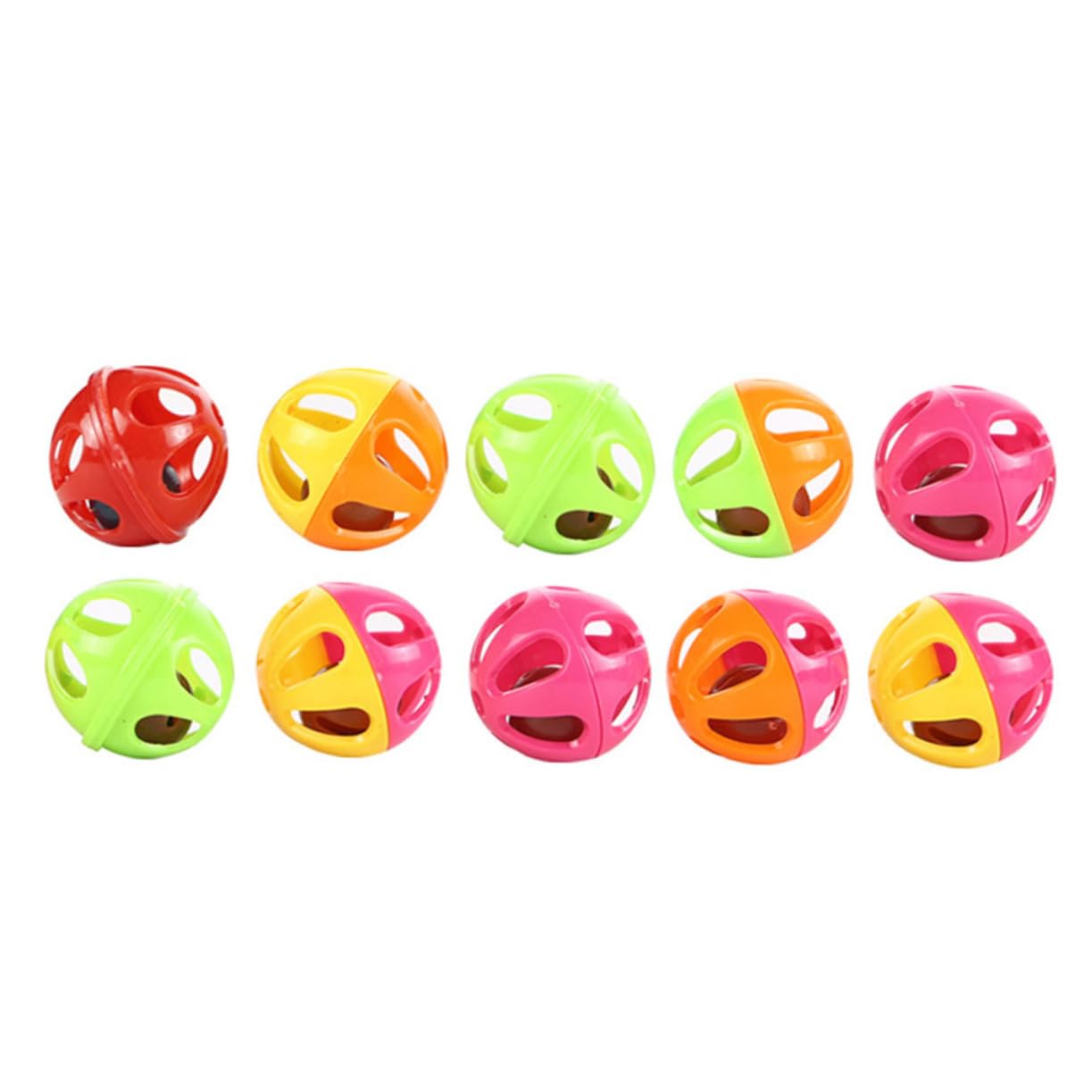 UKCOCO 50pcs Cat Bell Ball Creative Hollow Out Design for Interactive Play Engaging Pet Ball Colors Stimulates Cat Curiosity Reduces Scratching Behavior Random Color