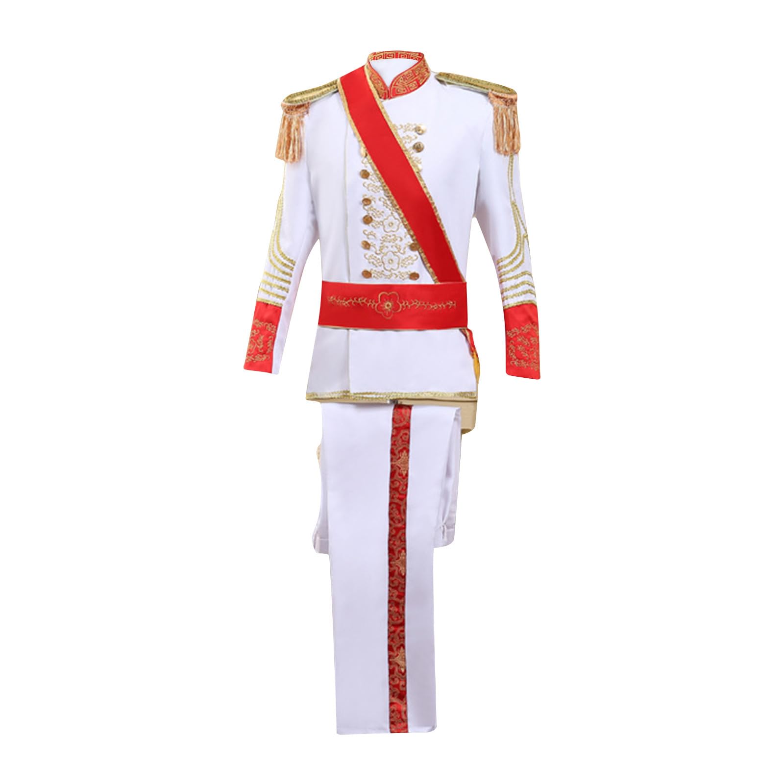 Herren Prinz Sakko, Blazer Steampunk Mantel Mittelalter Viktorianischen Retro Frack 2 Teilig Business Anzug Mäntel und Hose Soldat Kostüm Top Jacke Militär Offizier Mantel Karneval Mottoparty