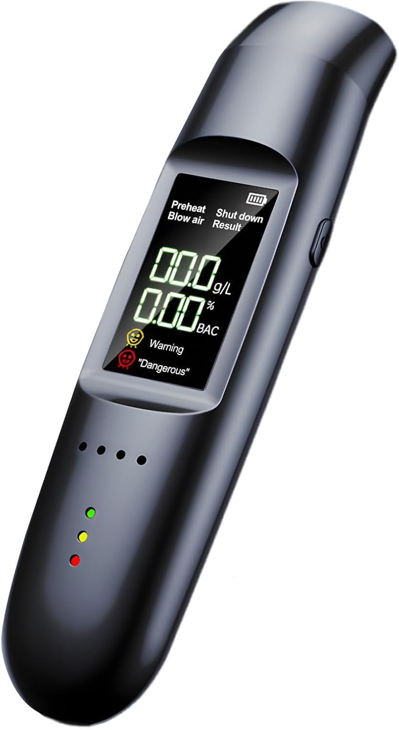 Alkoholtester Polizeigenau, Sprachansage, Genaue Messungen, mit Digitaler LCD-Anzeige, Promillemessgerät, Kein Mundknebel Erforderlich, Alkoholtester, Kann Zu Hause Oder Auf Partys Verwendet