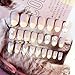 Produktbild NYJNN Künstliche Nägel 24 STÜCKE Schöne Dame Gefälschte Nägel Transparent Nude Acryl Künstliche Nägel Weiße Gänseblümchen Blume Design Tipps auf Gefälschte Nägel