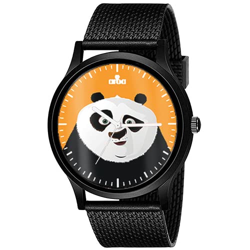 AROA Watch New Watch for Kung Fu Panda 331 Men Black Metal Type Rubber Analog Watch Orange Dial for Men Stylish Watch for Boys (B0C2QP31R5) Amazon Price History, Amazon Price Tracker